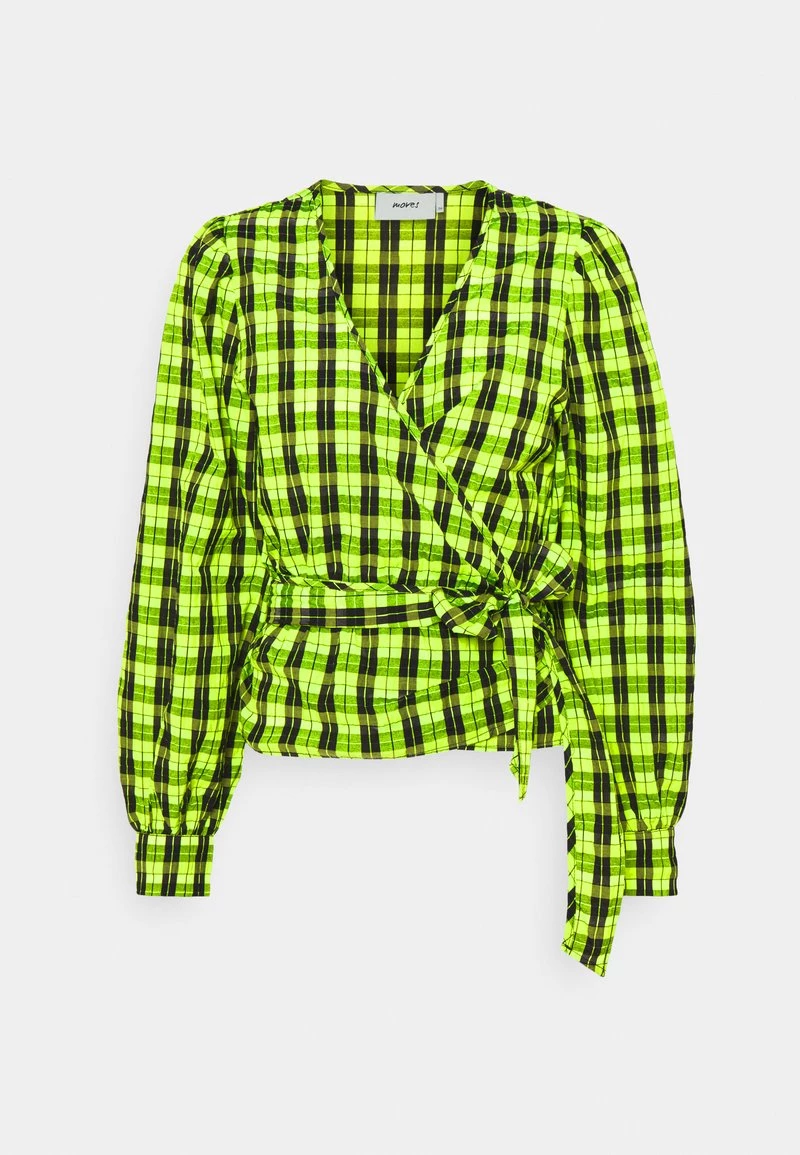 Moves PATTI WRAP Bluse Neon Green Damen 7 Moves PATTI WRAP Bluse Neon Green Damen – Bild 5