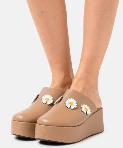 L37 MOON RING Pantolette Hoch Tan Damen