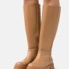 L37 HANDS UP Plateaustiefel Tan Damen