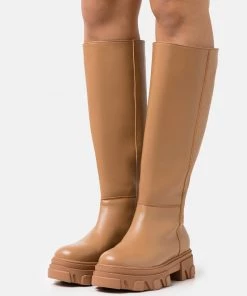L37 HANDS UP Plateaustiefel Tan Damen