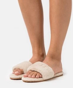 L37 Damen BLANCA Pantolette Flach Beige