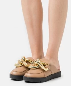 L37 GO CRAZY Pantolette Flach Beige Damen