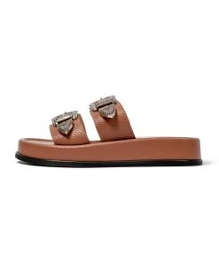 L37 Damen ITS UNUSUAL Pantolette Flach Brown