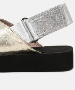 L37 NEON LIGHTS Plateausandalette Gold/silver Damen -Moves Offizieller Webshop 7e66334aac9b48a78f84af0b0651b128