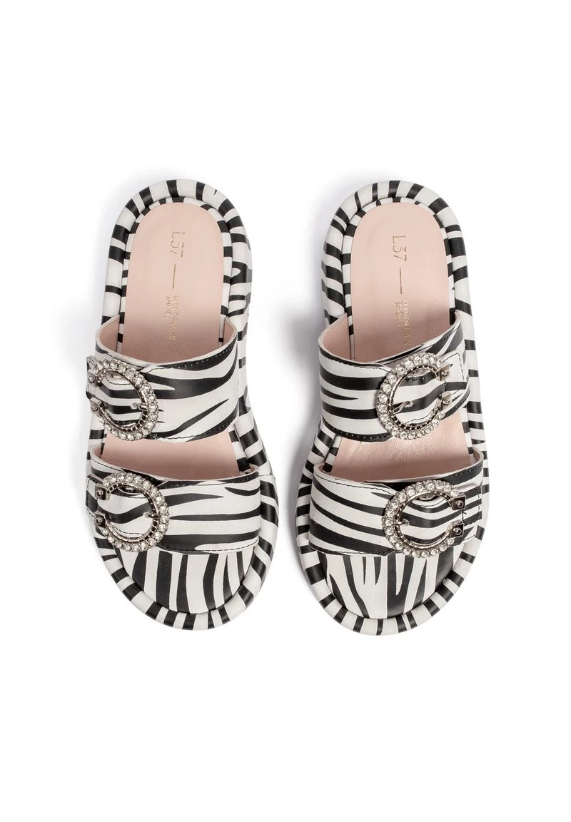 L37 IT'S UNUSUAL Riemensandalette White And Black Damen 4 L37 IT'S UNUSUAL Riemensandalette White And Black Damen – Bild 2