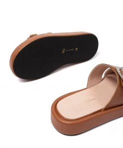 L37 Damen ITS UNUSUAL Pantolette Flach Brown -Moves Offizieller Webshop d26980c9b5a74015bd283745ade31379