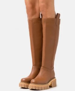 L37 FIGHTER Plateaustiefel Brown Damen