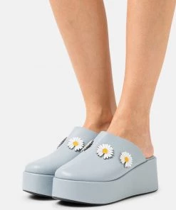 L37 Damen MOON RING Pantolette Hoch Blue